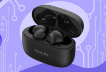 Fone de ouvido sem fio Philips TWS TAT1109BK/00