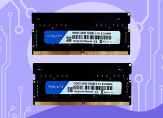 Memória RAM Midgard 32GB (2X16GB) DDR5 SODIMM CL40 para notebook