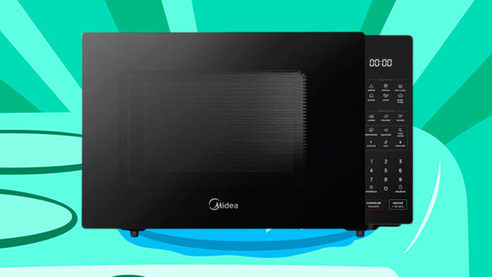 Micro-ondas Midea 35L Cinza com Porta Preta MTMA35S2